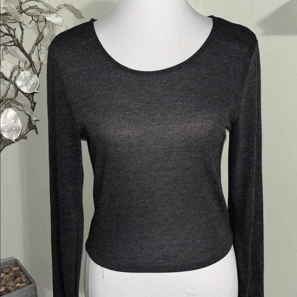Living Doll Charcoal Long Sleeve Top